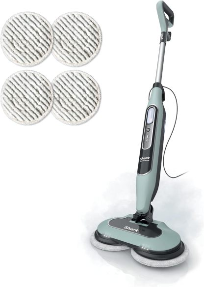 Shark Steam & Scrub S8201 - Trapeador con tecnología de chorro de vapor todo en uno, trapeador de vapor de piso duro con 3 modos de vapor y luces led
