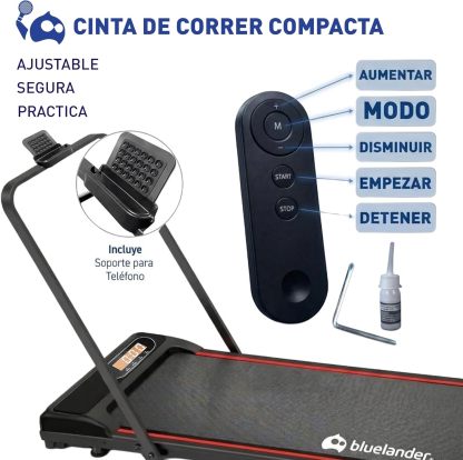 Bluelander Caminadora Electrica, Walking Pad con Asa, 100 * 48 * 120 cm, 110 V, Pantalla Digital, Caminadora Plegable, Portatil, Ideal para Oficina, Hogar, Cinta para Caminar (Walking Pad con Asa)