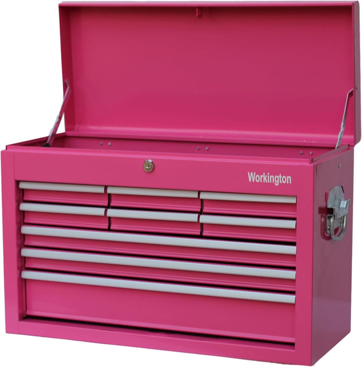 Workington Caja de herramientas portátil de metal con 9 cajones, 61 cm Caja de herramientas con 9 cajones y raíles de cajones con rodamientos de bolas, Caja organizadora de herramientas de acero 4006