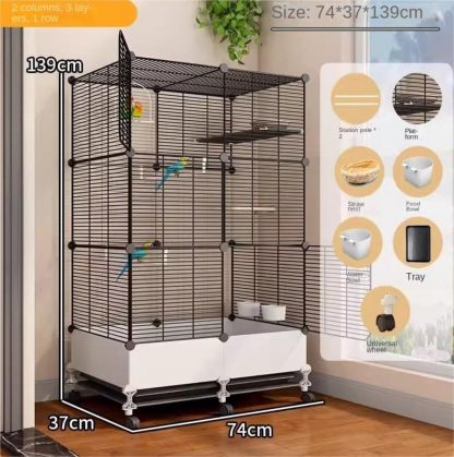 🐦 Jaula para Pájaros de Metal 54" con Ruedas | Jaula Alta para Loros y Aves Grandes | Diseño Resistente, Espaciosa y Fácil de Mover | Ideal para Hogar