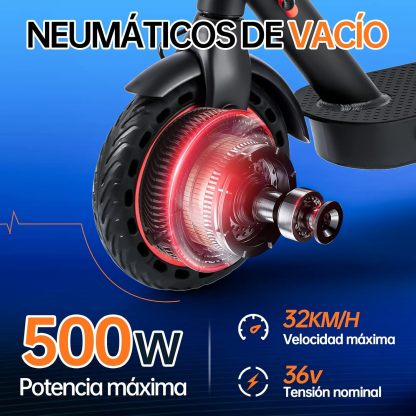 HONEYWHALE M2 Pro Scooter Eléctrico Plegable para Adultos, Motor de 500 W de Potencia Máxima, 22km con una Carga Completa, Velocidad Máxima 32km/h, Patin Eléctrico con App Control Bluetooth