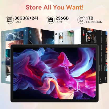 URAO Tablet Android 15, 14 pulgadas 30 GB RAM, 256 GB ROM, 1920 x 1200 IPS FHD, 10000 mAh, carga rápida de 30 W, procesador Octa-Core, Wi-Fi 6, BT 5.4,...