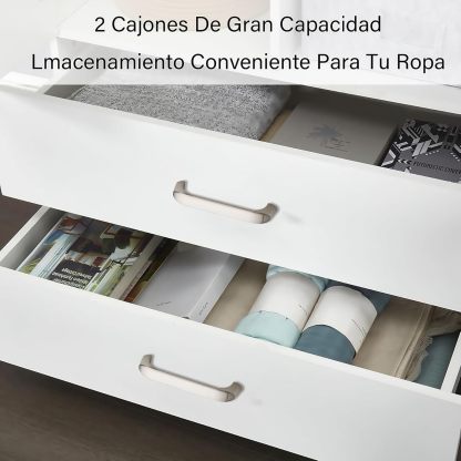 TRIUMPHKEY Ropero Closet Madera para Recamara Armarios para Ropa con 2 Cajones Closet con 3 Puertas Minimalista Muebles para Sala De Estar 90x46x180CM (Blanco)
