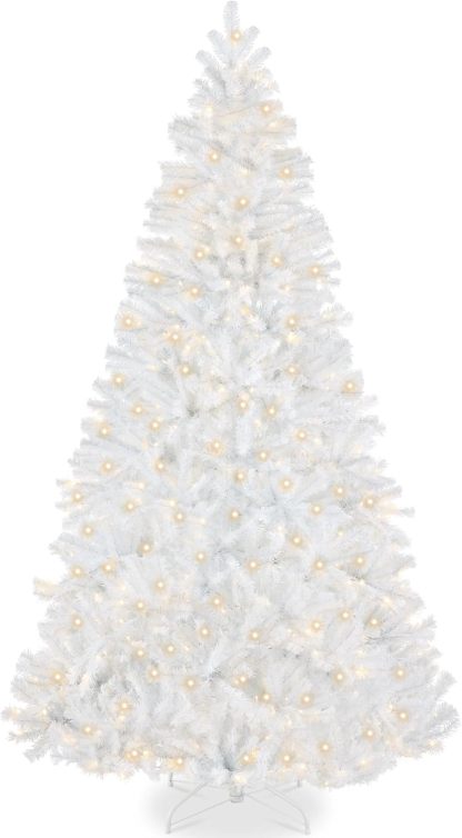 Best Choice Products - Árbol de Navidad Artificial de Abeto preiluminado de 7 pies para el hogar, Oficina, decoración de Fiesta con 550 Luces incandescentes, 1346 Puntas de Rama, fácil Montaje