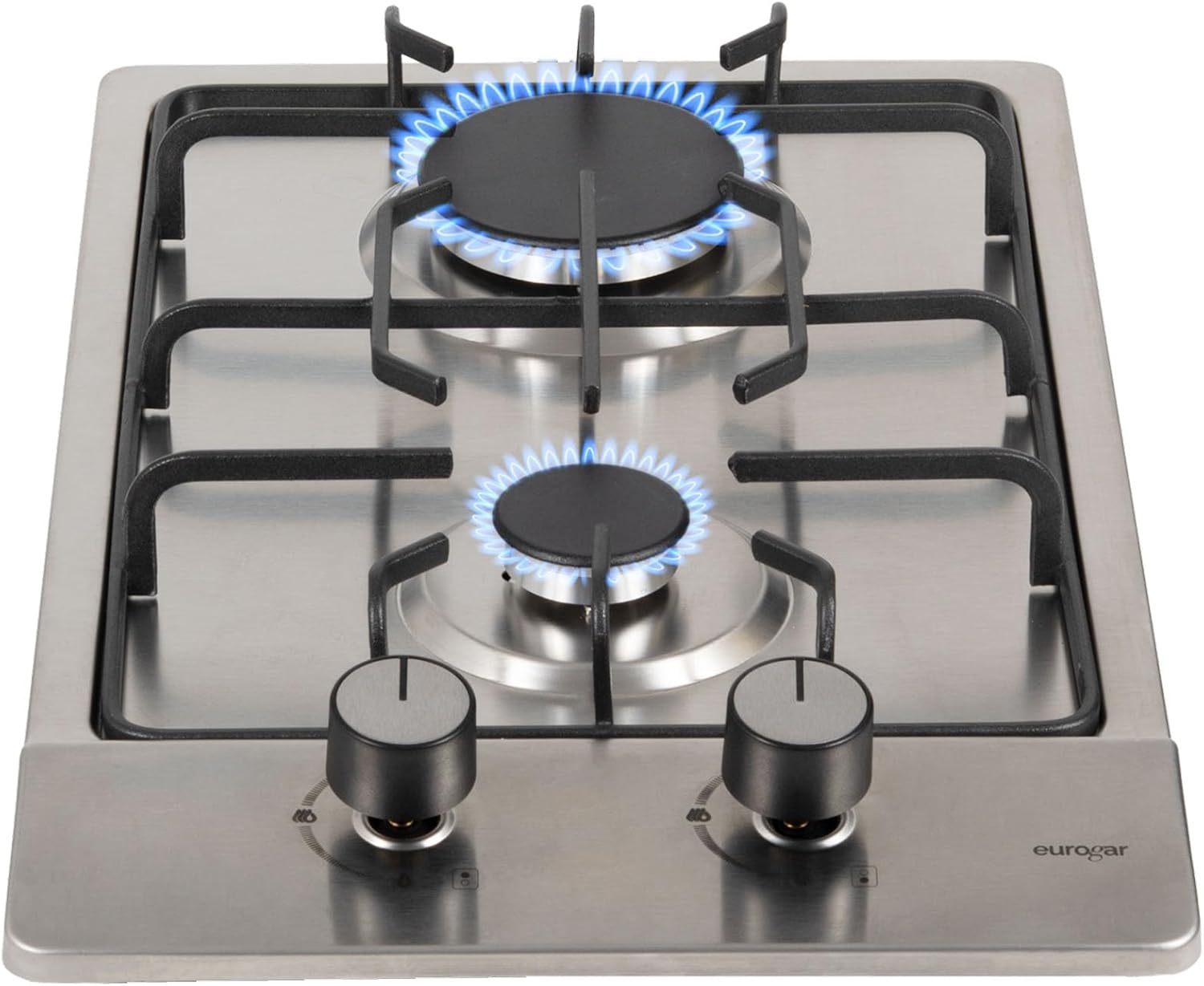 EUROGAR Parrilla de Gas Empotrable 5 Quemadores, Acero inoxidable 76 cm, Uso para LP o Natural, Encendido Electrónico, Soportes de Hierro Fundido | EU5AI