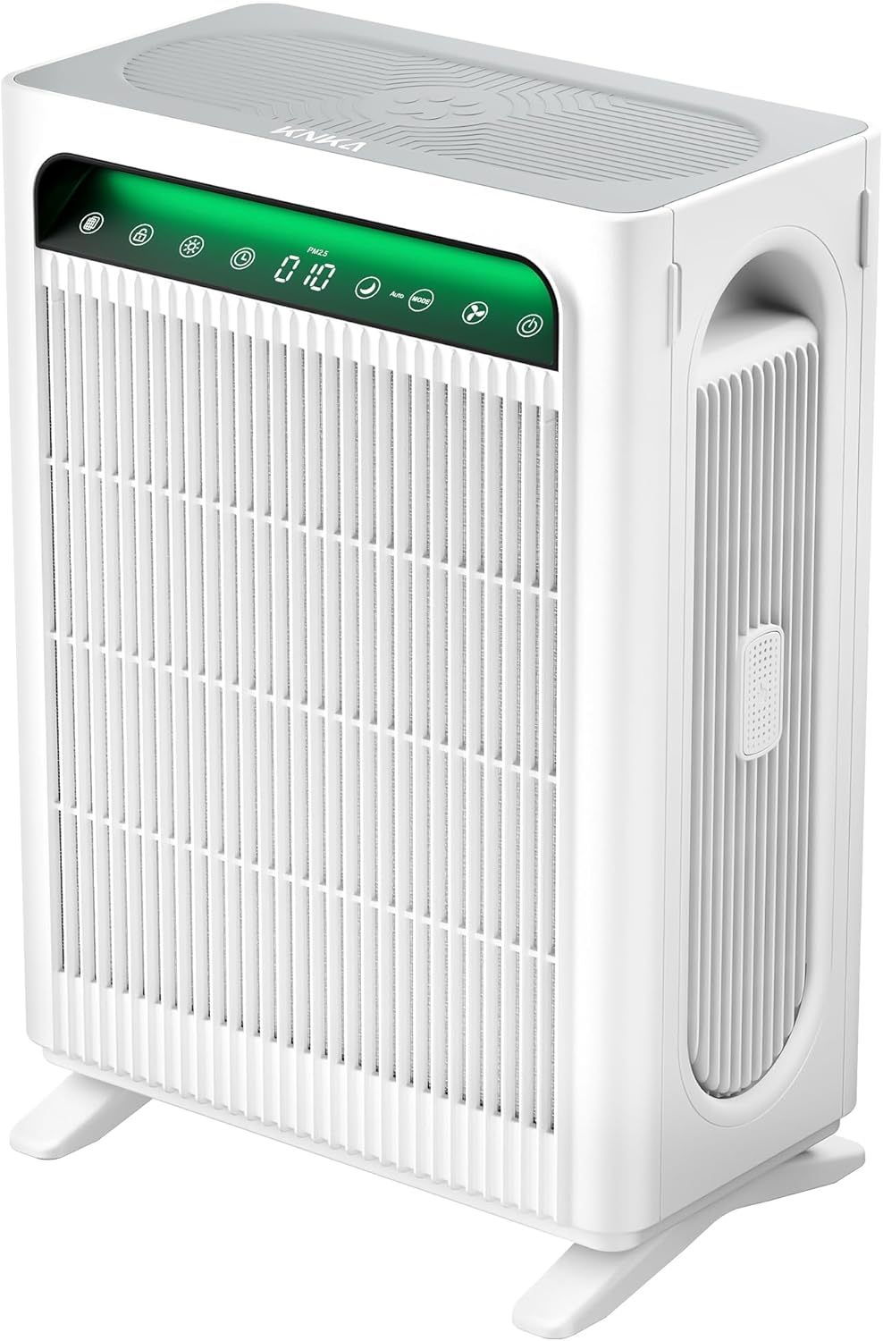 KNKA Purificador de Aire para Hogar y Dormitorio, Hasta 1,695 ft² en 1 Hora, Filtro HEPA con Prefiltro Lavable, Pantalla AQI, Modos ECO y PET, Ideal para Mascotas, Polvo y Polen, APH4000