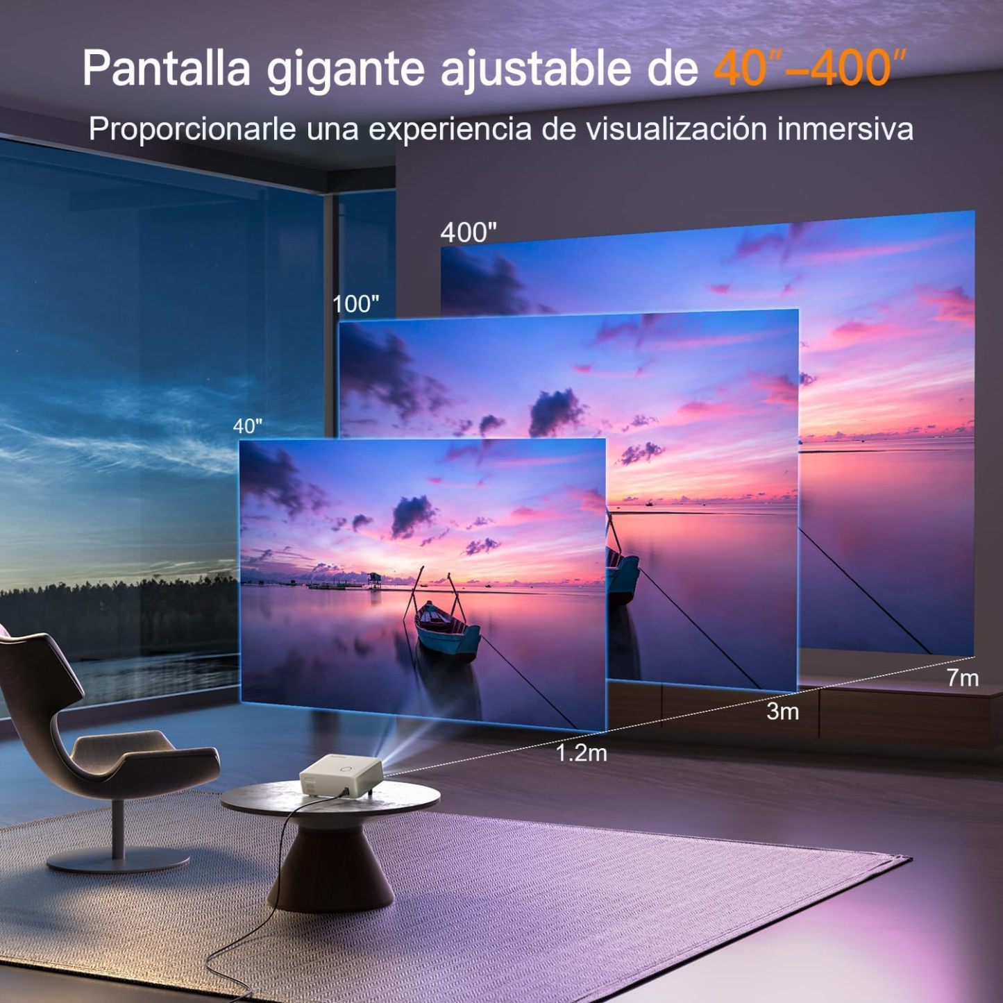 【AI Auto Focus & Keystone】 Proyector 4K Soporte, XuanPad Proyector Bluetooth WiFi6, 26000L 1080P Proyector Portatil Inteligente, Proyector para Cine en Casa con trípode para iOS/Android/TV Stick