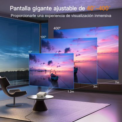 【AI Auto Focus & Keystone】 Proyector 4K Soporte, XuanPad Proyector Bluetooth WiFi6, 26000L 1080P Proyector Portatil Inteligente, Proyector para Cine en Casa con trípode para iOS/Android/TV Stick