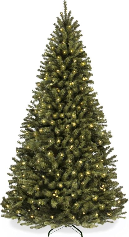 Best Choice Products - Árbol de Navidad Artificial de Abeto preiluminado de 7 pies para el hogar, Oficina, decoración de Fiesta con 550 Luces incandescentes, 1346 Puntas de Rama, fácil Montaje