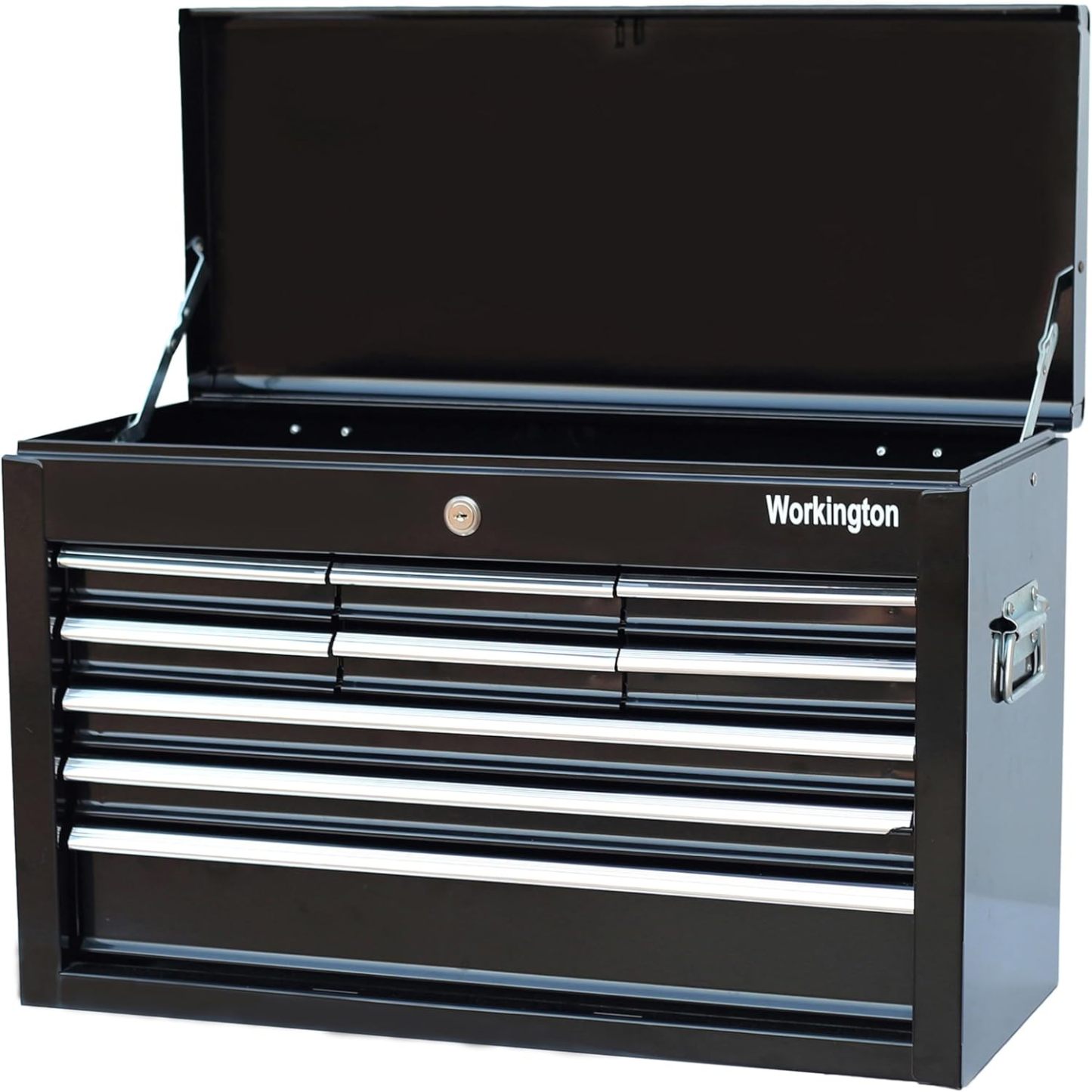 Workington Caja de herramientas portátil de metal con 9 cajones, 61 cm Caja de herramientas con 9 cajones y raíles de cajones con rodamientos de bolas, Caja organizadora de herramientas de acero 4006