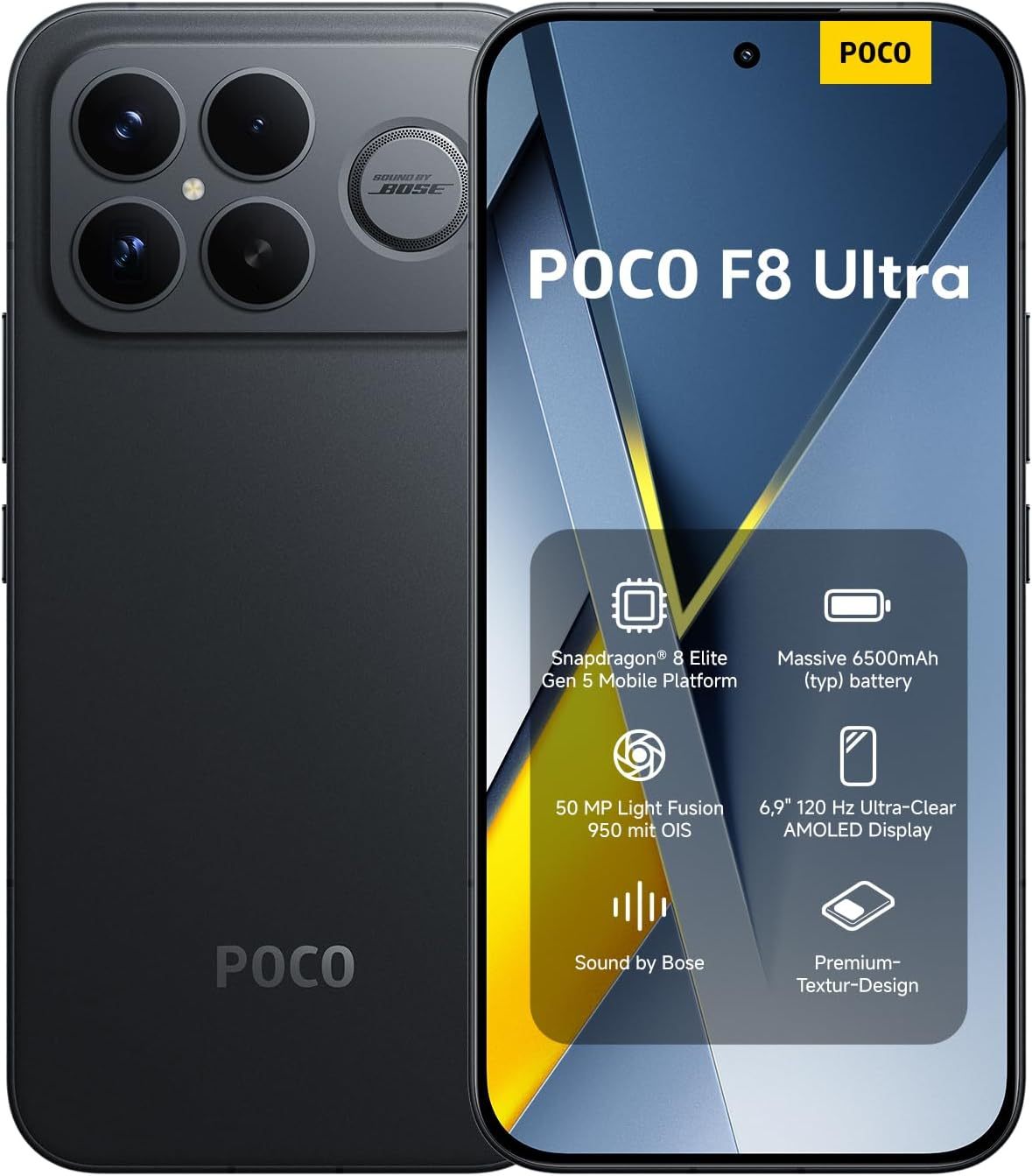 POCO F8 Ultra 5G AI Teléfono Gamer Desbloqueado 12GB RAM 256GB Pantalla 6.9" 2K Cámara 50MP NFC Dual SIM