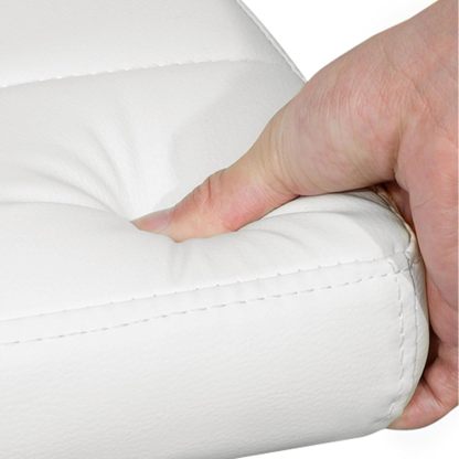 Juego de 2 taburetes de Bar giratorios Ajustables de Piel sintética, sillas hidráulicas de Barra con reposabrazos y Respaldo para Bar, Cocina, Comedor, Color Blanco
