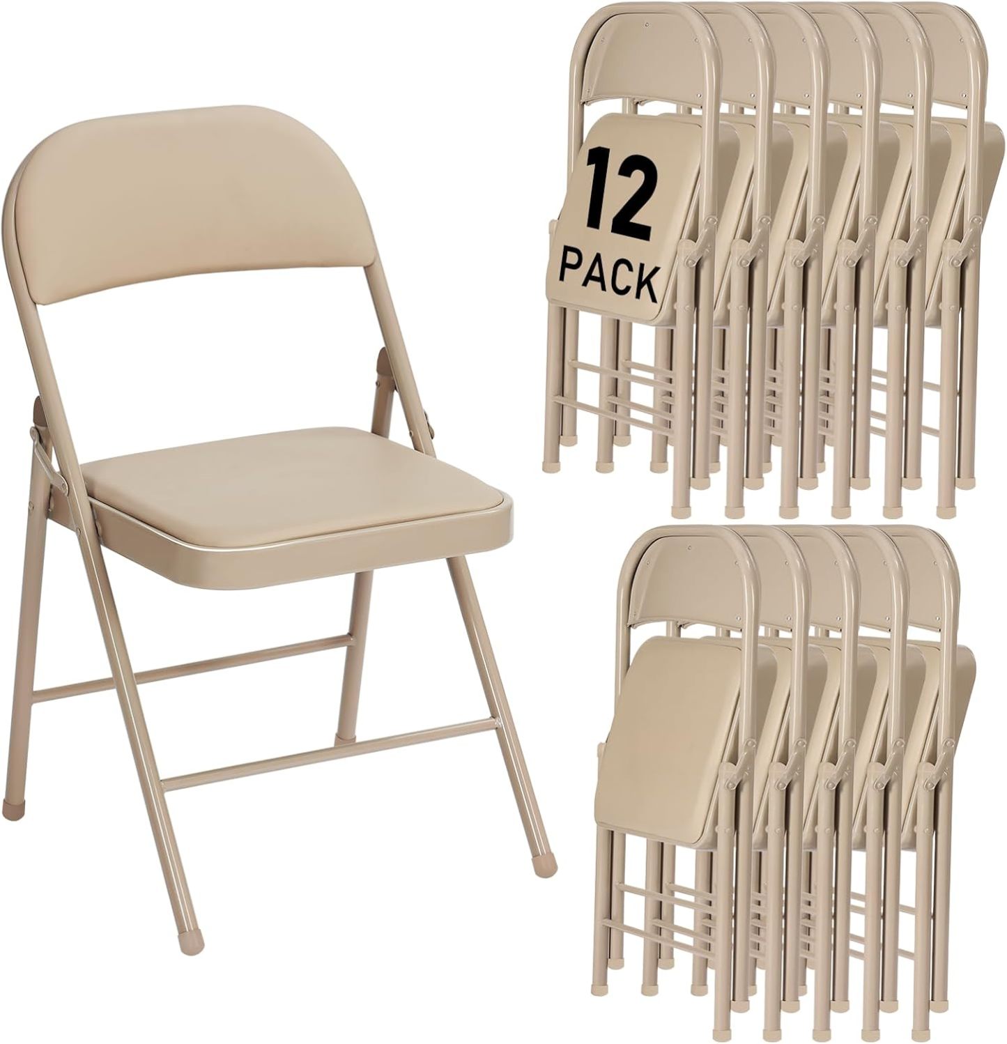 🪑 12 Sillas Plegables de Alta Resistencia | Uso Interior y Exterior | Para Jardín, Patio, Comedor, Eventos y Reuniones | Diseño Fácil de Guardar
