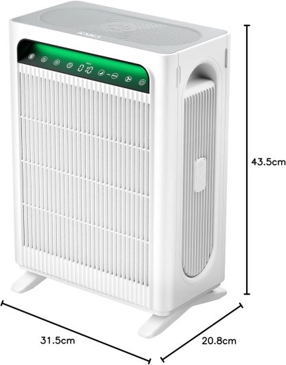 KNKA Purificador de Aire para Hogar y Dormitorio, Hasta 1,695 ft² en 1 Hora, Filtro HEPA con Prefiltro Lavable, Pantalla AQI, Modos ECO y PET, Ideal para Mascotas, Polvo y Polen, APH4000