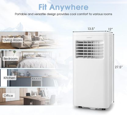 Acondicionador de aire portátil, 10000 BTU con deshumidificador integrado, refresca hasta 250 metros cuadrados Pies