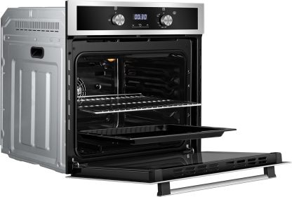 Hisense Horno de gas empotrable 67L, parrilla de gas, flujo de aire múltiple, temperatura precisa, puerta extraíble de fácil limpieza, temporizador, HGO602BS