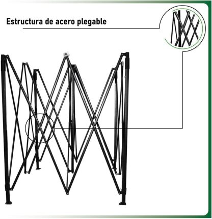 RACK & PACK Carpa 3x3 para Exteriores Lona Jardin Toldo Retractil Estructura de Acero Plegable 3 Ajustes de Altura Impermeabilidad 600D Premium Campismo Facil Armado Fiesta Reunión (Verde)