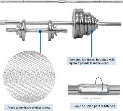 Altera Set de Mancuernas y Discos, Pesas Ajustables con Estuche para Ejercicio
