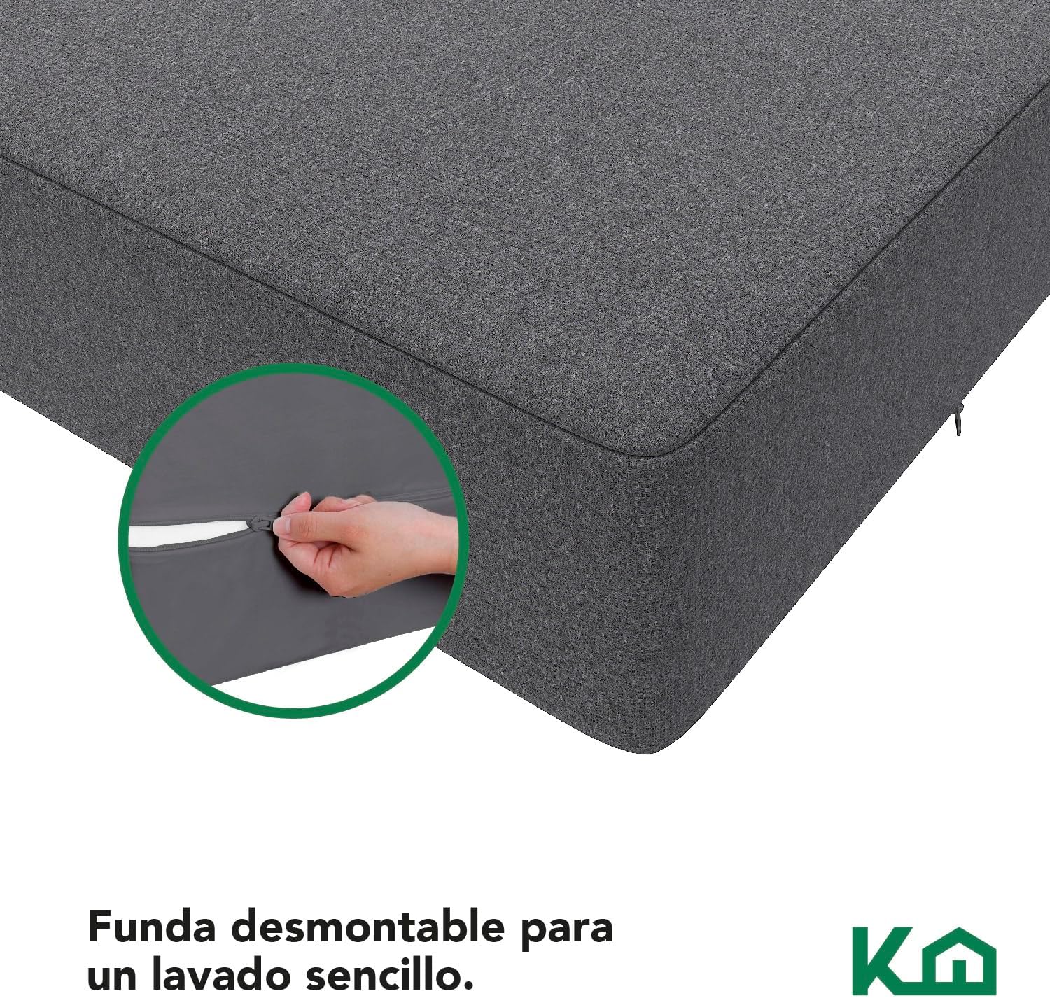 Kingshouse | Sofá Cama Matrimonial Plegable - Sillón Multifuncional y Convertible 2 en 1 - Relleno de Espuma de Alta Densidad - Funda Desmontable - Soporte Ergonómico y Suavidad Hogar, Sala, Recámara