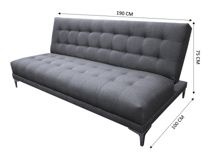 Sofa Cama Reclinable El Bazar Store Verso Gris plata, Futon Abotonado Matrimonial 3 posiciones, Sala