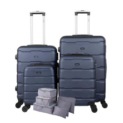 Juego 4 Maletas De Viaje Rigidas Ruedas 360 Bolsas De Viaje azul Rumbo RUM40