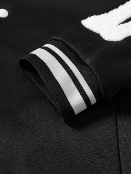 Mens Varsity Jacket Baseball Bomber Jacket Vintage Streetwear Coats with Patchwork Hipster Utility Fleece Tops