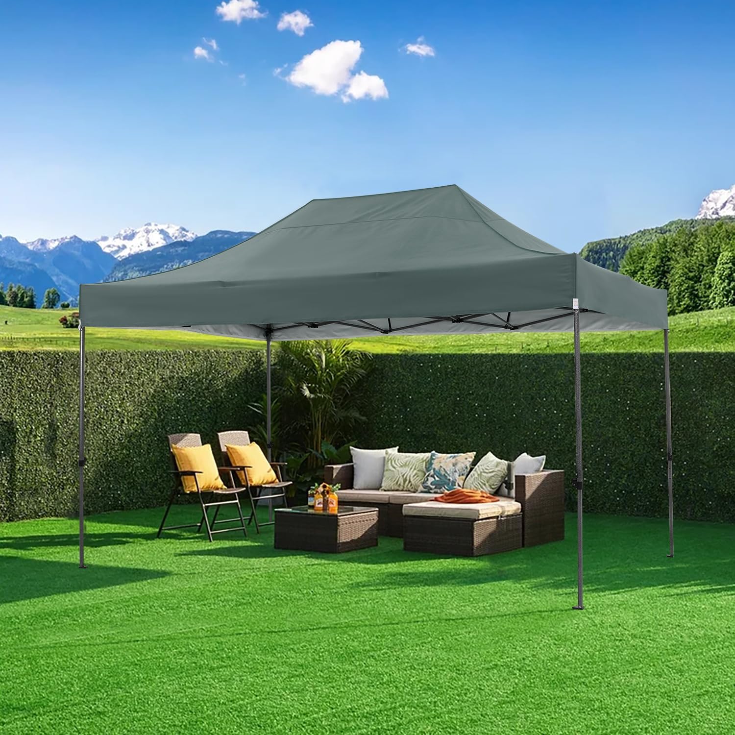 COBIZI - Toldo desplegable de 10 x 20 Pulgadas con 6 Paredes Laterales, toldo Impermeable para Eventos al Aire última intervensión, UPF 50+ cenador portátil para Fiestas, Playa, Camping, Boda,