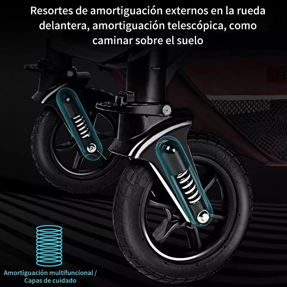 FINYQBET Carrito De Bebé Plegable Universal Para Cuatro Estaciones Sillas De Paseo para Bebés De Alta Vista para Bebés Recién Nacidos, Implementación Bidireccional Multifuncional Y Segura Caqui