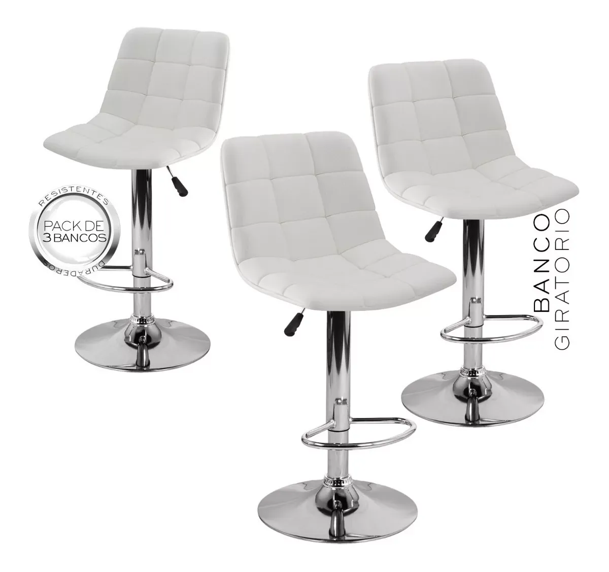 3pzs Bancos Con Respaldo Giratorios Para Barra Cocina Bar