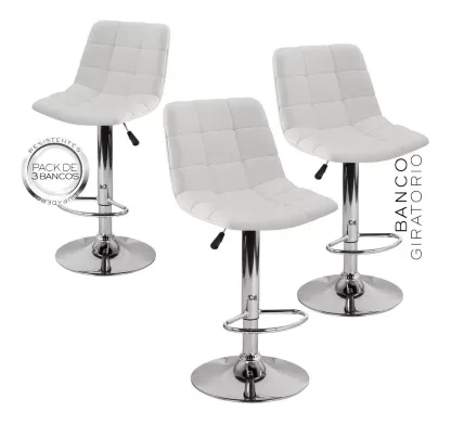 3pzs Bancos Con Respaldo Giratorios Para Barra Cocina Bar