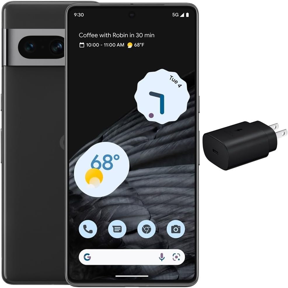 Teléfono Android Google Pixel 24-5G: teléfono desbloqueado con gran lente angular y pila de 7 horas, 128 GB, color obsidiana, (reacondicionado)