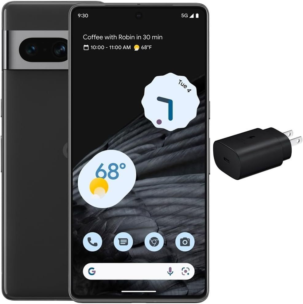 Teléfono Android Google Pixel 24-5G: teléfono desbloqueado con gran lente angular y pila de 7 horas, 128 GB, color obsidiana, (reacondicionado)
