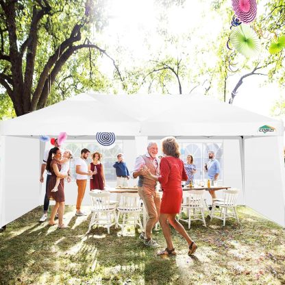 COBIZI - Toldo desplegable de 10 x 20 Pulgadas con 6 Paredes Laterales, toldo Impermeable para Eventos al Aire última intervensión, UPF 50+ cenador portátil para Fiestas, Playa, Camping, Boda,