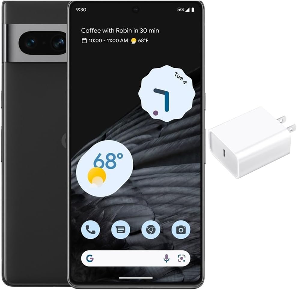Teléfono Android Google Pixel 24-5G: teléfono desbloqueado con gran lente angular y pila de 7 horas, 128 GB, color obsidiana, (reacondicionado)
