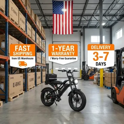 ⚡ESKUTE V100 Bicicleta Eléctrica para Adultos, Llantas Gruesas Fat‑Tire 16" Todoterreno, Motor Pico 1500W, Batería 48V 13Ah Larga Autonomía, Velocidad 45 km/h, Doble Suspensión, Ideal para Desplazamientos y Camping