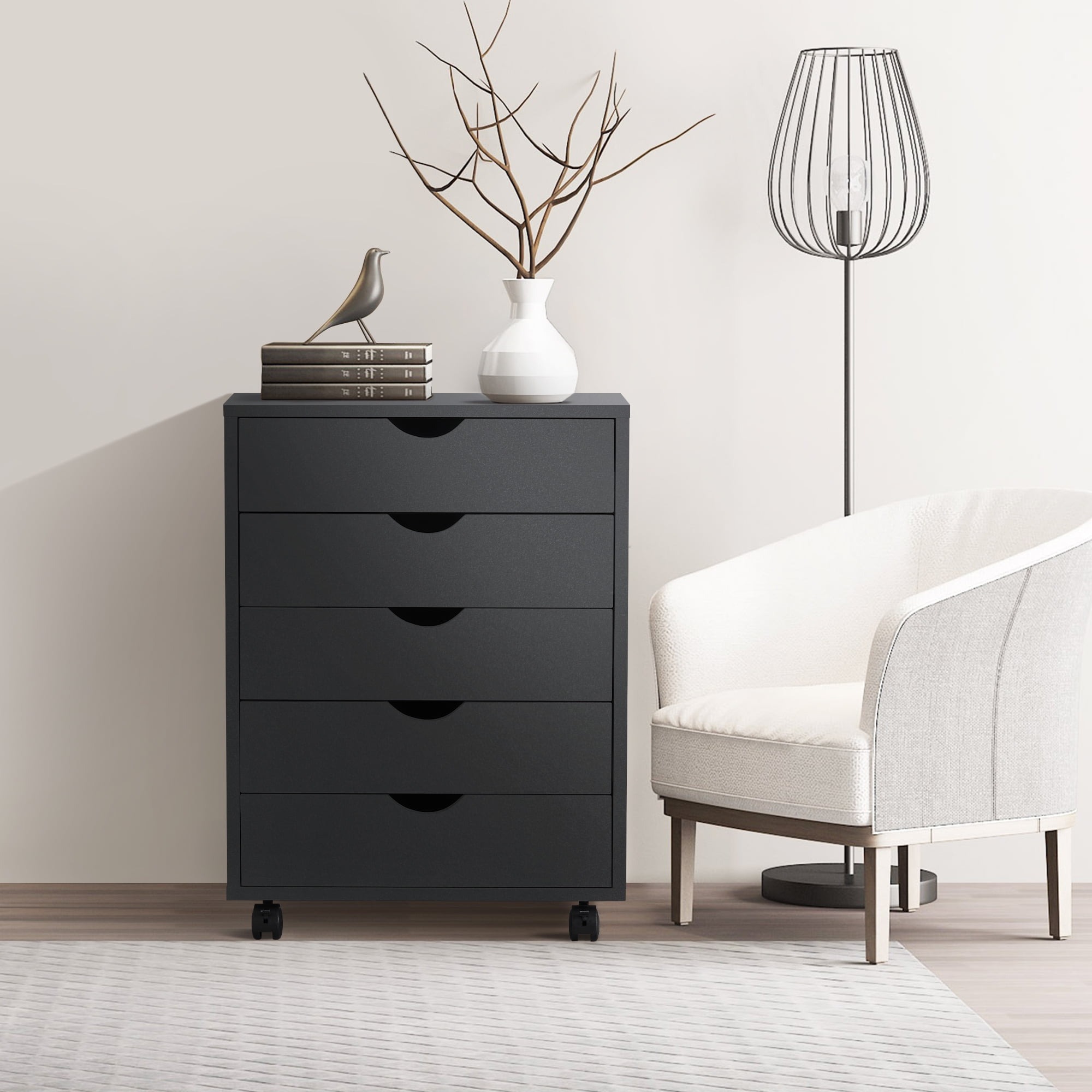 Cómoda EDX de 7 cajones: amplio armario de madera para organizar el dormitorio, el hogar y la oficina, color blanco