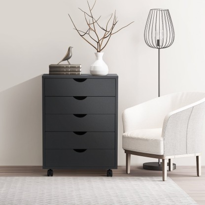 Cómoda EDX de 7 cajones: amplio armario de madera para organizar el dormitorio, el hogar y la oficina, color blanco
