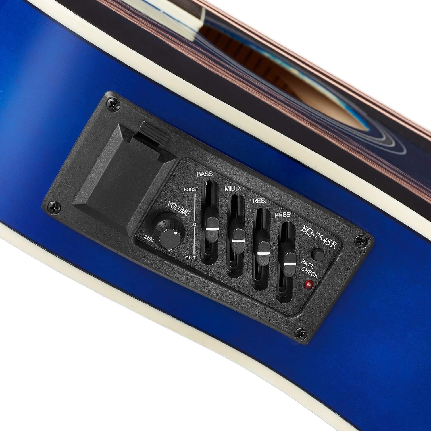 Ashthorpe - Paquete de guitarra acústica-eléctrica de tamaño completo, Negro