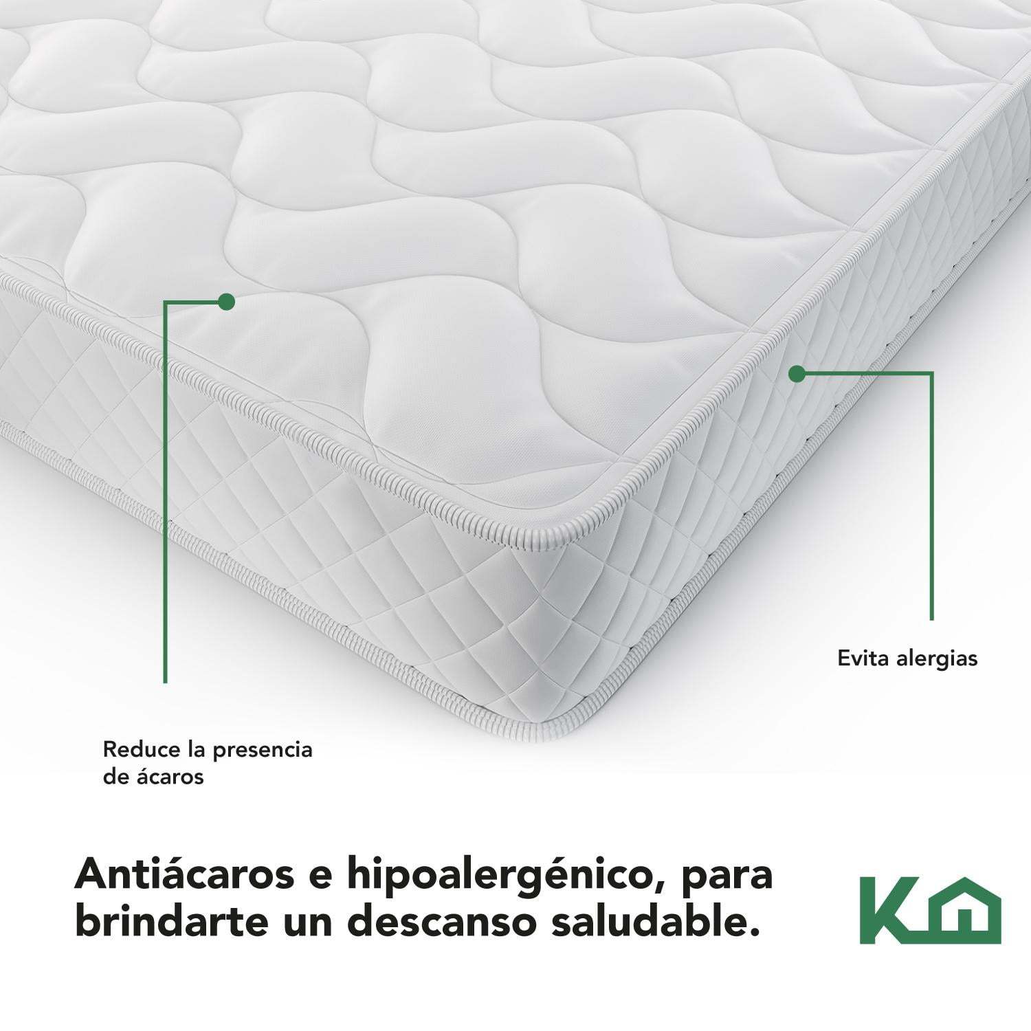 Colchon Matrimonial En Caja 15cm Alto KingsHouse blanco Kingshouse KHCESPMB