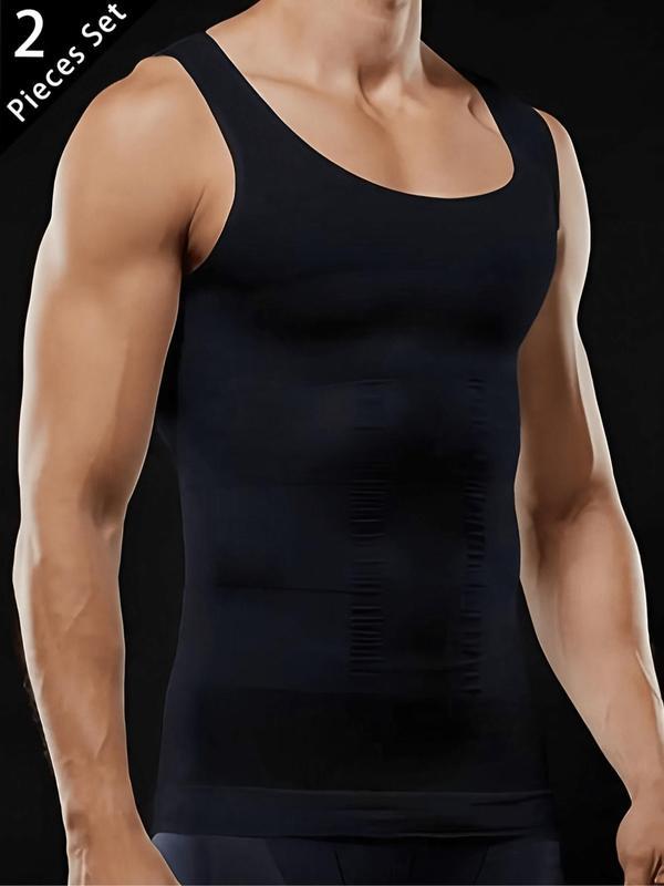 Men Seamless Compression Tank Top Slim Fit Body Shaping Undershirt Breathable Stretch Vest Elegant Tank Top for Workout Daily Wear Modern Tank Top