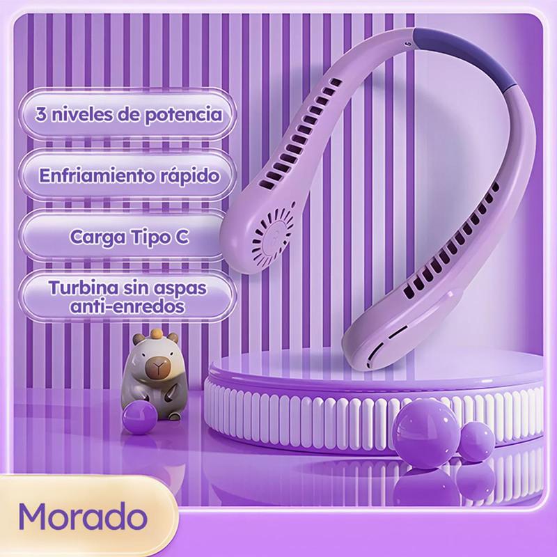 Bugu Ventilador De Cuello Recargable Para Hogar Oficina Fitness ABS Material Ventiladores De Refrigeración Portátiles Silencioso Ventilador de Cuello Sin Aspas