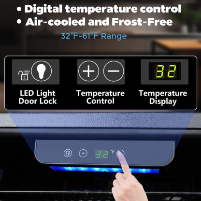 Refrigerador y Enfriador de Bebidas, Mininevera con capacidad para 48-130 latas, Enfriador compacto con pantalla digital (32~61℉), Pequeño refrigerador con 4 estantes para oficina en casa, dormitorio, garaje o sala de juegos