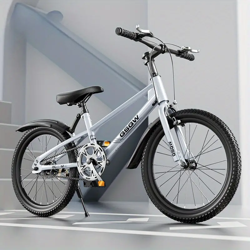 Youngsters' 24-Inch Mountain Bike - Durable Carbon Fiber & Iron, Perfect for Boys & Girls, Ideal for Outdoor Fun - White/Blue