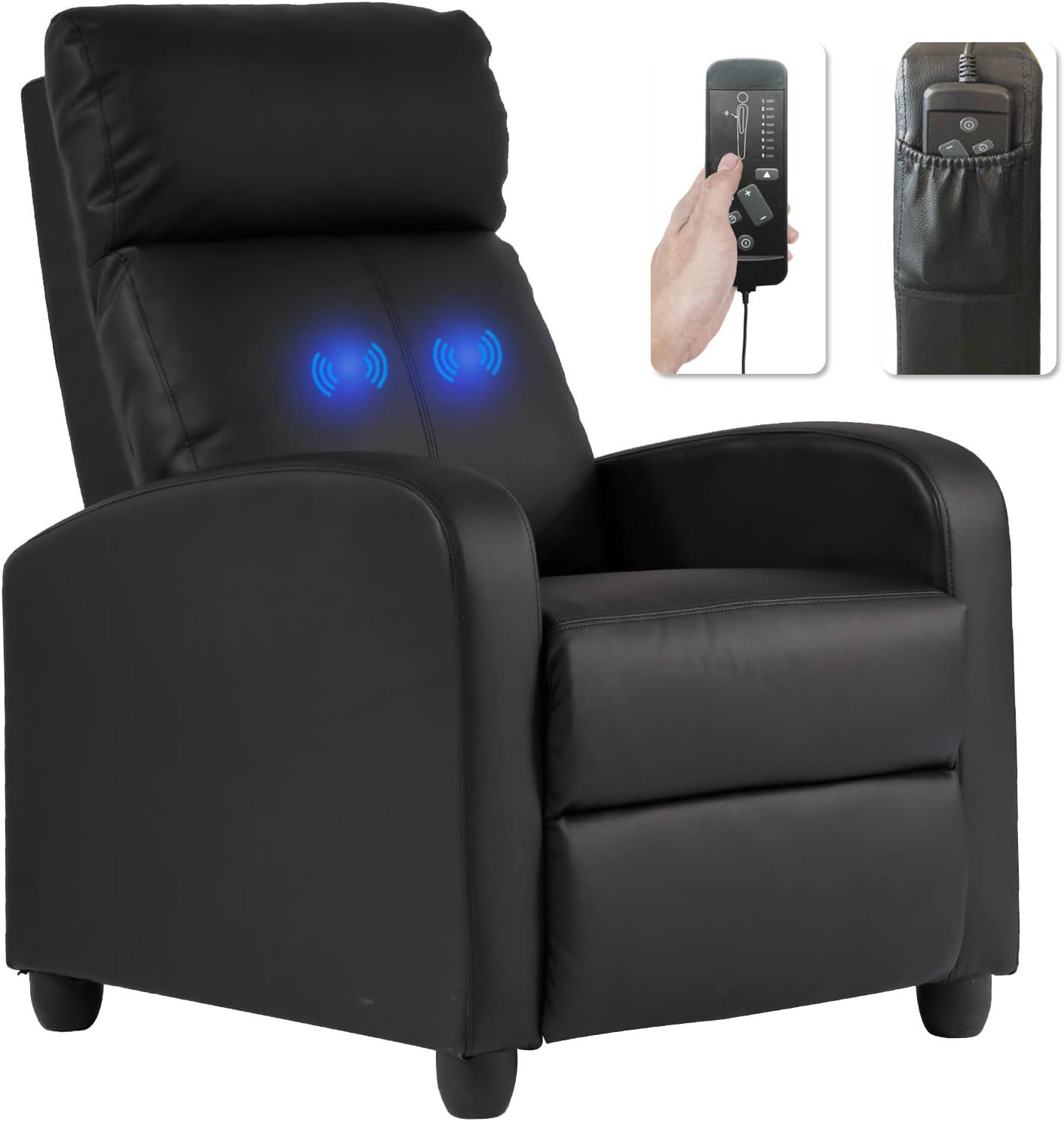 Silla reclinable para sala de estar, sala de cine en casa, sofá individual Winback, sillón reclinable de masaje, silla de lectura, silla reclinable moderna, fácil descanso con respaldo acolchado de tela (tela beige)