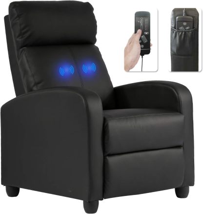 Silla reclinable para sala de estar, sala de cine en casa, sofá individual Winback, sillón reclinable de masaje, silla de lectura, silla reclinable moderna, fácil descanso con respaldo acolchado de tela (tela beige)