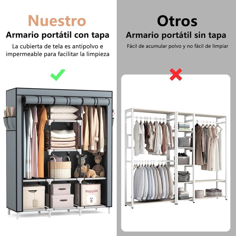 LERFM Closet Armable Ropero Rack Guardaropa Recamara Organización, Bonito, Práctico Y Resistente. Armario Plegable Organizador de Ropa,navidadRebajas de fin de año,Dazy ,Sheglam
