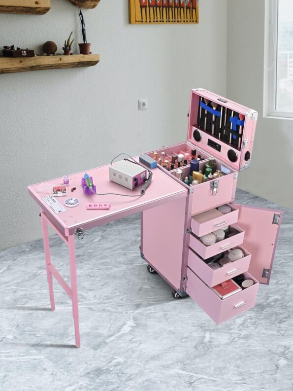 ¡Solo MXN499 por 24 horas! Mesa de manicura con ruedas ¡Estación de maquillaje!
