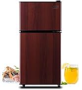 ❄️ KRIB BLING Refrigerador Compacto 3.5 Pies Cúbicos con Congelador Integrado, Doble Puerta, Termostato Ajustable 7 Niveles, Ahorro de Energía, Color Plateado