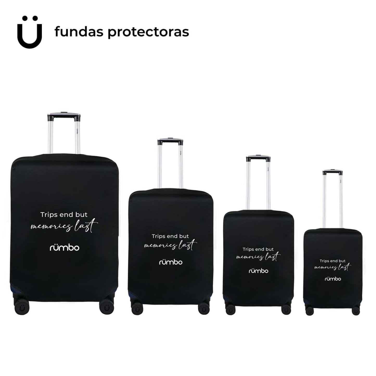 Juego 4 Maletas De Viaje Rigidas Ruedas 360 Bolsas De Viaje azul Rumbo RUM40