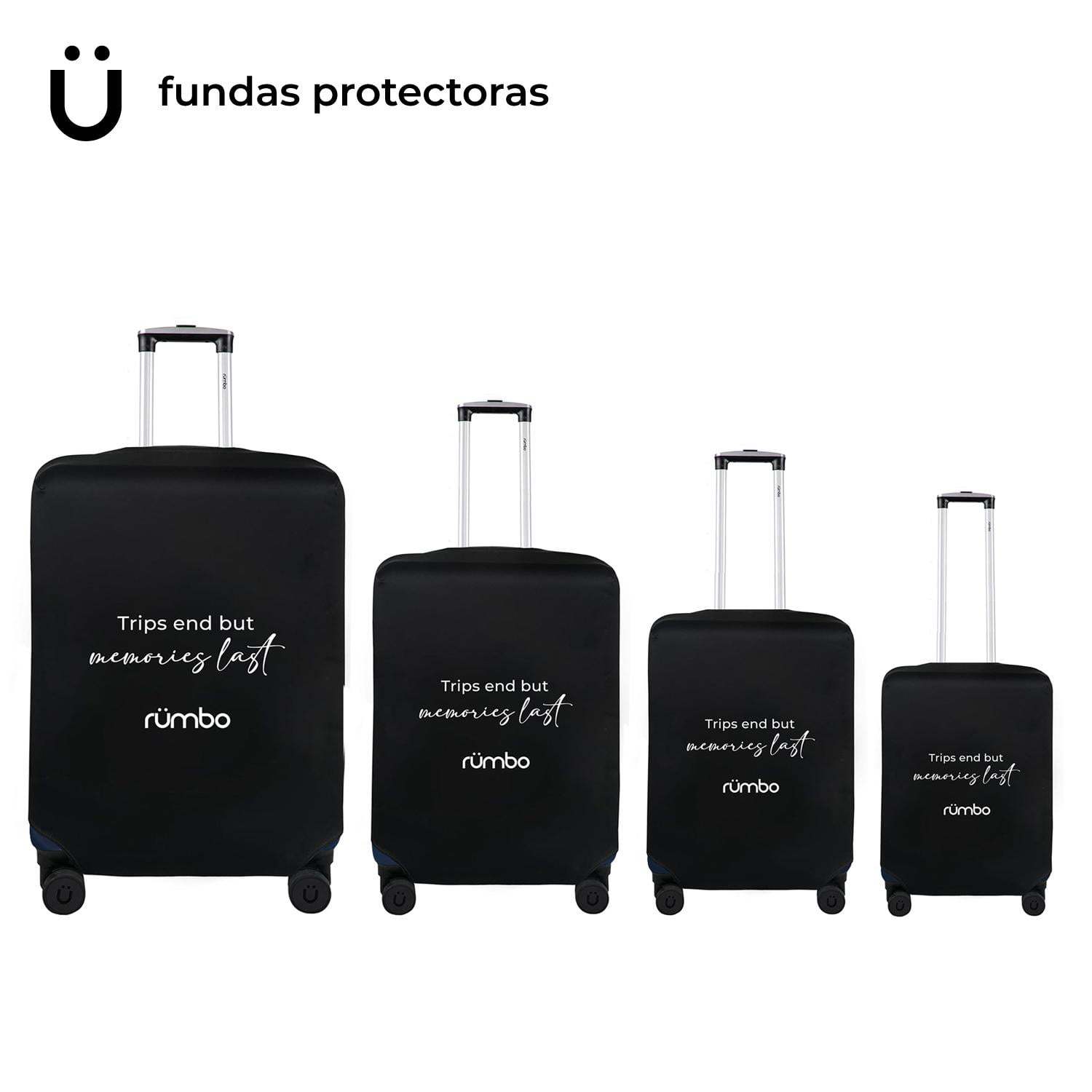 Juego 4 Maletas De Viaje Rigidas Ruedas 360 Bolsas De Viaje azul Rumbo RUM40